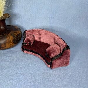 Bespoke Gothic Dollhouse Sofa Couch - Wine Velvet Petite Princess Furniture